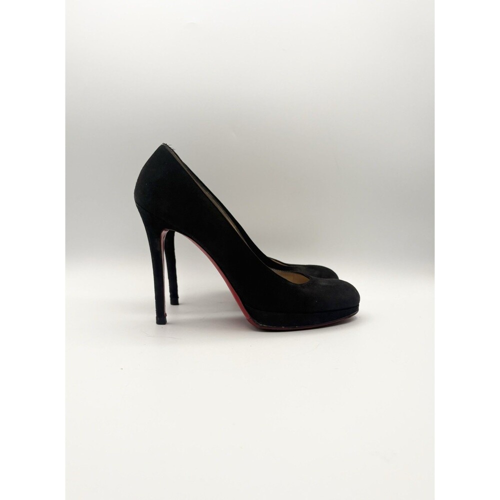 Christian Louboutin Black Suede New Simple Pump Platform Heels Size EU 40